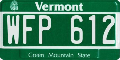 VT license plate WFP612