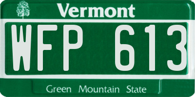 VT license plate WFP613
