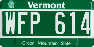 VT license plate WFP614