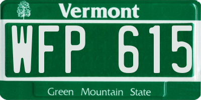 VT license plate WFP615