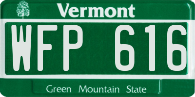 VT license plate WFP616