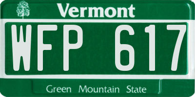 VT license plate WFP617