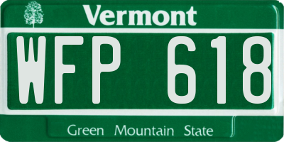 VT license plate WFP618