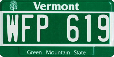 VT license plate WFP619