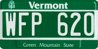 VT license plate WFP620