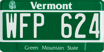 VT license plate WFP624