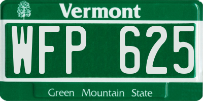VT license plate WFP625