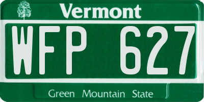 VT license plate WFP627