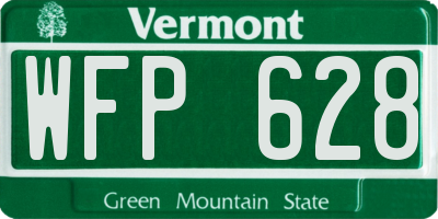 VT license plate WFP628