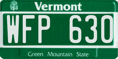 VT license plate WFP630