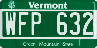 VT license plate WFP632