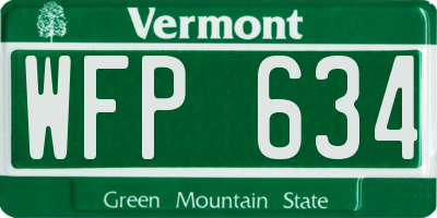 VT license plate WFP634