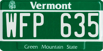 VT license plate WFP635