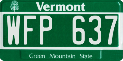 VT license plate WFP637