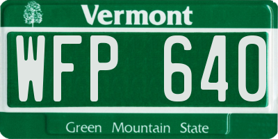 VT license plate WFP640