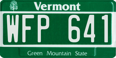 VT license plate WFP641