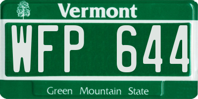 VT license plate WFP644