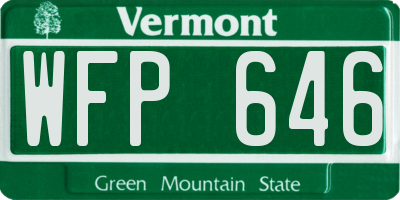 VT license plate WFP646