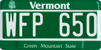 VT license plate WFP650