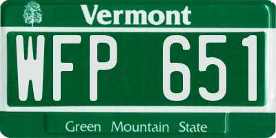 VT license plate WFP651