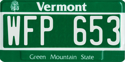 VT license plate WFP653