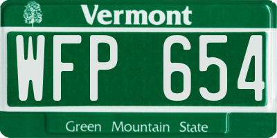 VT license plate WFP654