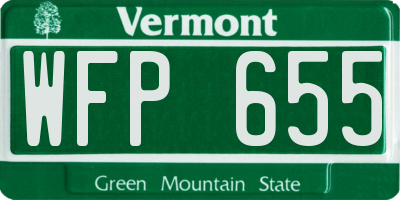 VT license plate WFP655