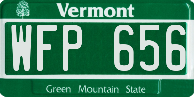 VT license plate WFP656