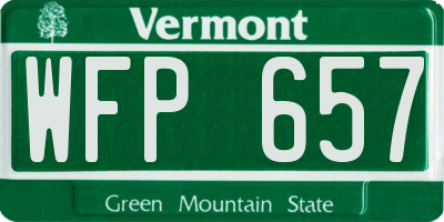 VT license plate WFP657