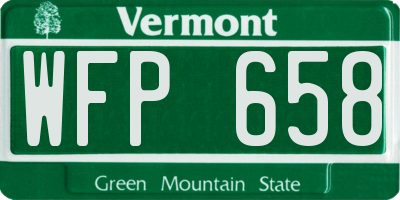 VT license plate WFP658