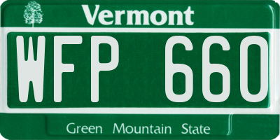 VT license plate WFP660
