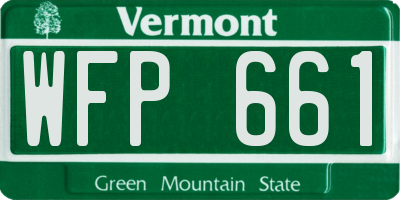 VT license plate WFP661