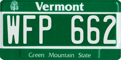VT license plate WFP662