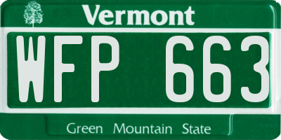 VT license plate WFP663