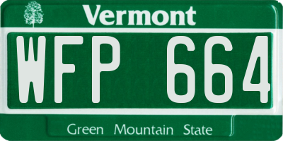 VT license plate WFP664
