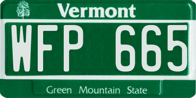 VT license plate WFP665