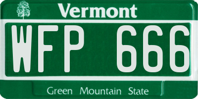 VT license plate WFP666