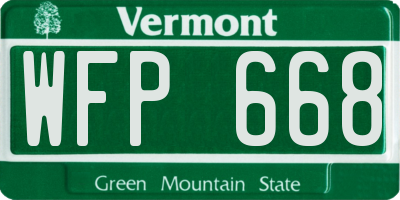 VT license plate WFP668