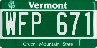 VT license plate WFP671