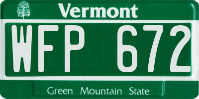 VT license plate WFP672