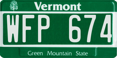 VT license plate WFP674