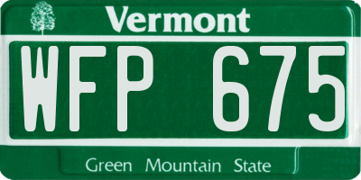 VT license plate WFP675