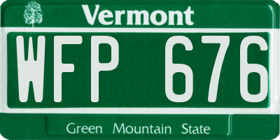 VT license plate WFP676