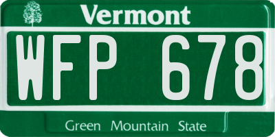VT license plate WFP678