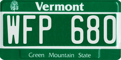 VT license plate WFP680