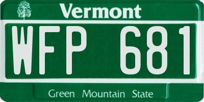 VT license plate WFP681