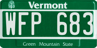 VT license plate WFP683