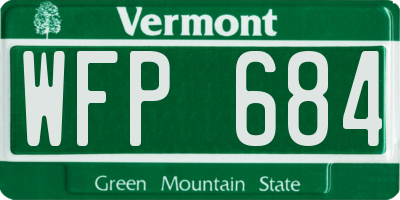 VT license plate WFP684
