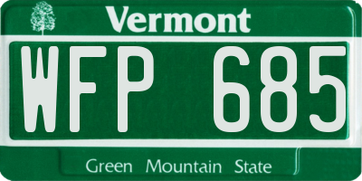 VT license plate WFP685