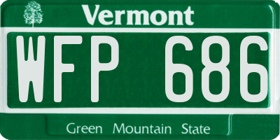 VT license plate WFP686